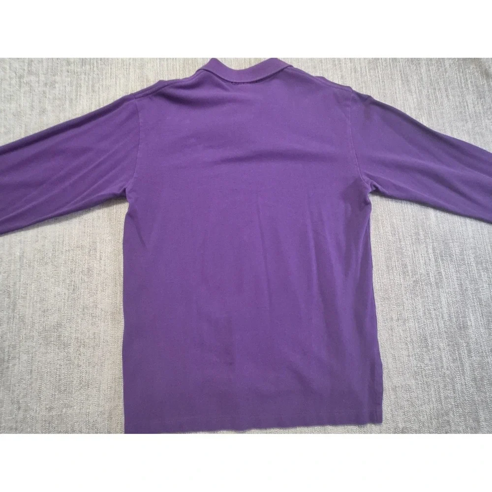 Polo Ralph Lauren men's long sleeve purple polo shirt 100% Cotton pullover logo